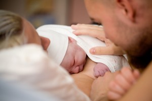 Skin to skin contact with newborn